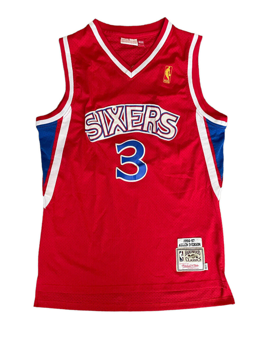 Mitchell & Ness Philadelphia 76ers Allen Iverson Red Rookie Jersey Size Medium